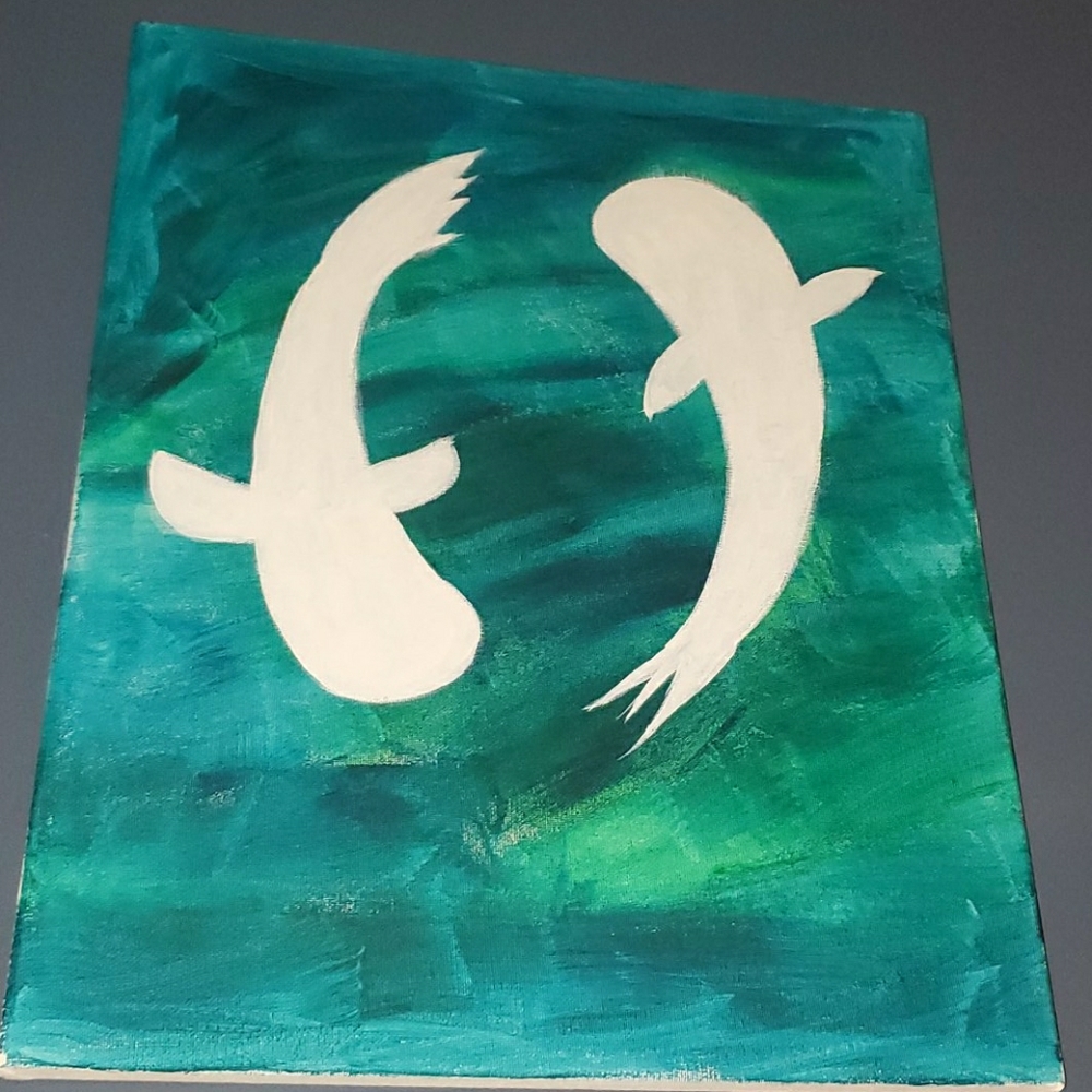 Pisces fish symbol painting